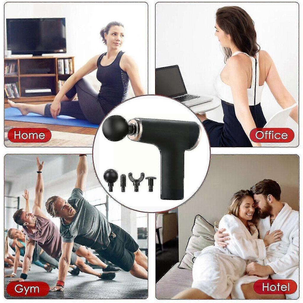 Women Mini Massage Gun Vibrator For Muscles Massag Gun 4 Heads Electric High Frequency Percussion Handheld Massager Fascia R2x4 - Pengj