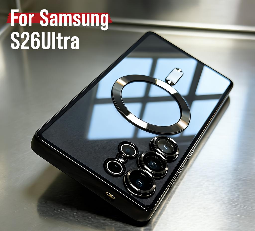for Magsafe Magnetic wireless charge Case for Samsung Galaxy S26 S25 S24 S23 S22 Ultra S21 FE Plating Clear Soft Cover