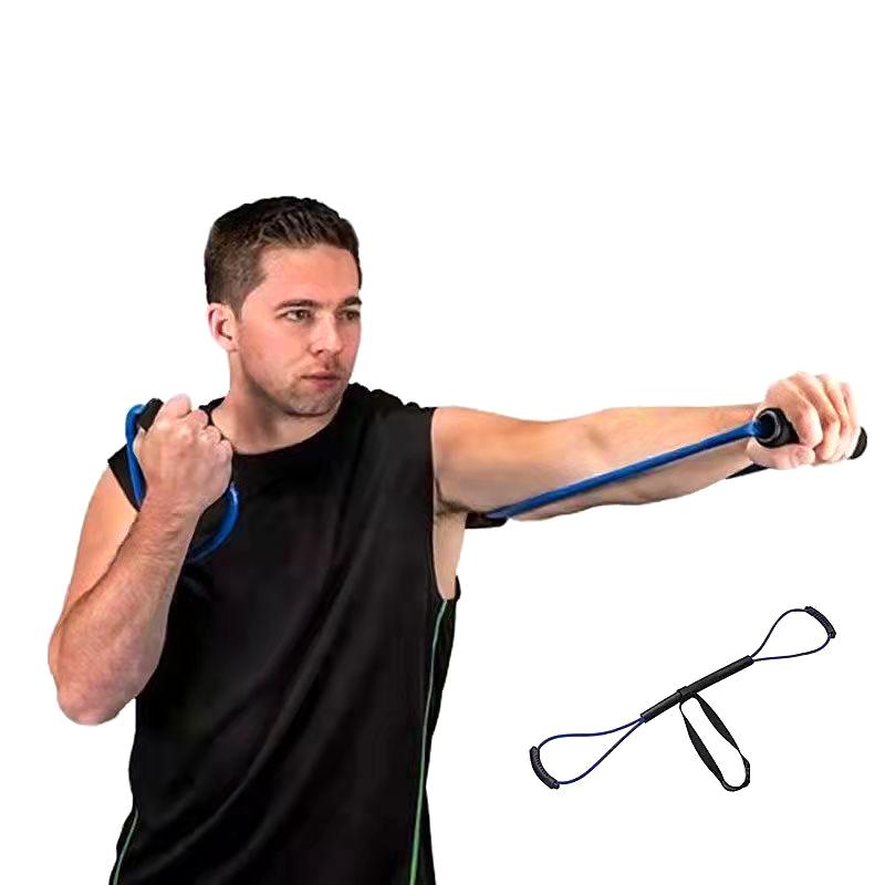 8-Shaped Tension Rope Rubber Resistance Band Exercise Elastic Band With Handles Boxing Tension Belt For Leg Thigh Home