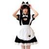 TUAHOUS Sexy Maid Outfit with Open Neckline and Cat Perfect for Short Sleeve Open and Perfect for and Performances Ears, Cosplay, Women's Apron,