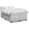 Vidaxl Letto Continentale Con Materasso, Grigio Chiaro, 140X190Cm, Velluto