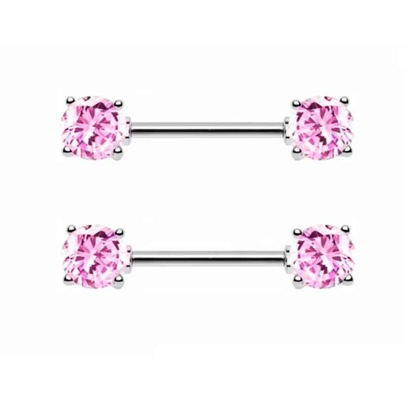 1Pair Pink Butterfly Nipple Piercing Jewelry Shiny Crystal Nipple Rings For Women Girls Heart Nipple Barbells Piercing Pezon