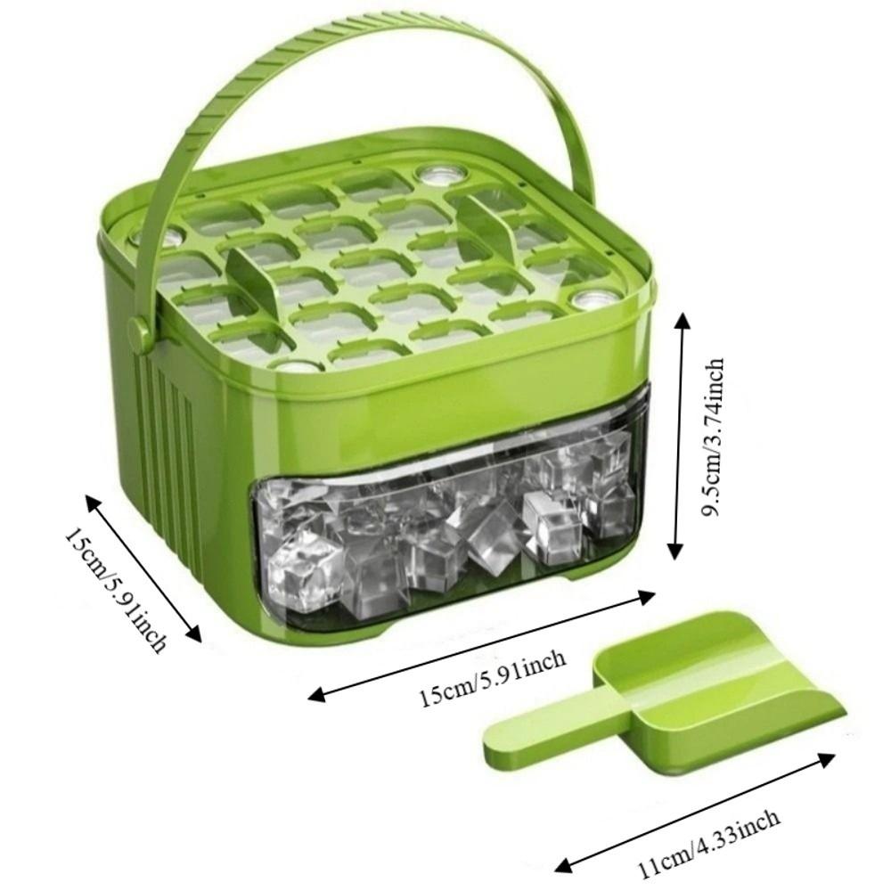 Homemade Large Capacity Ice Cube Mold Reusable Space-Saving Ice Maker Double Layer With Ice Scoop Ice Storage Box Small Freezers