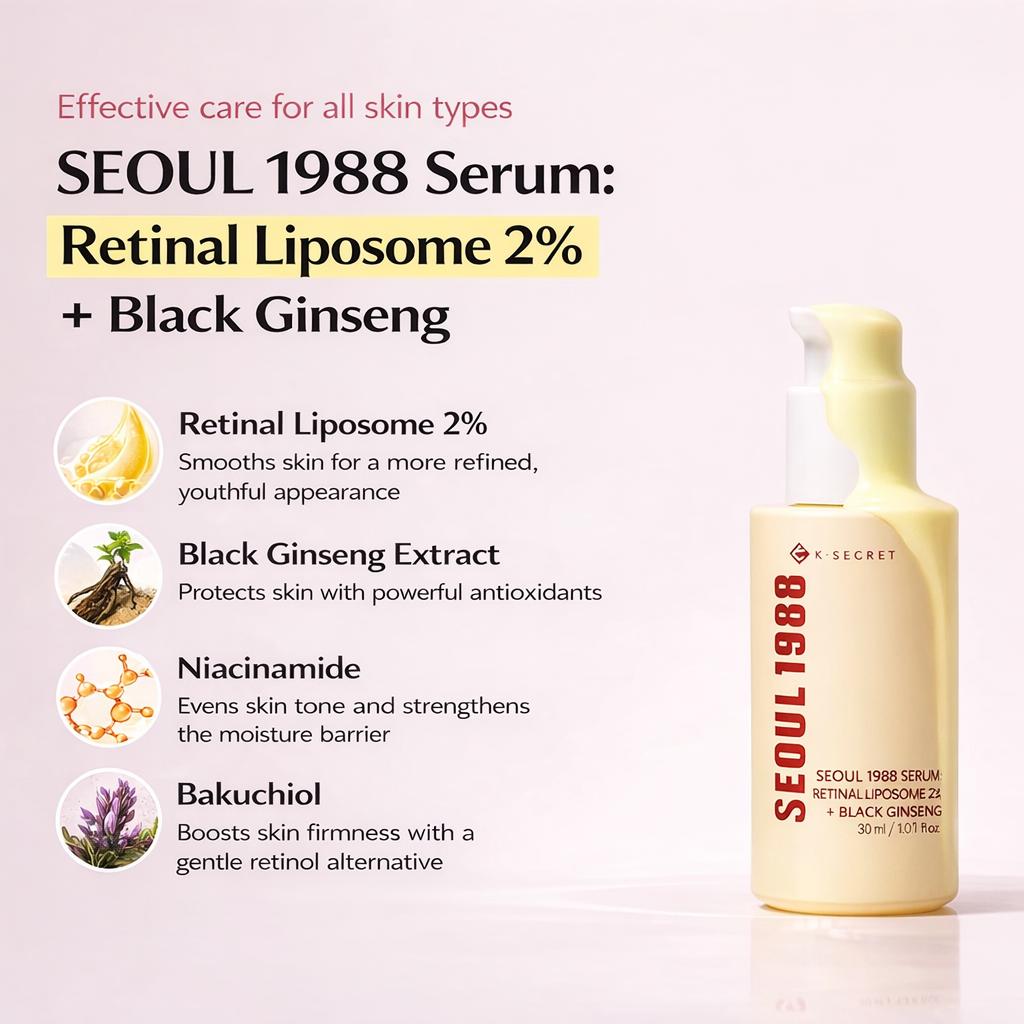 K-SECRET SEOUL 1988 Ser / Lipozomi cu Retinal 2% + Ginseng Negru 30ml