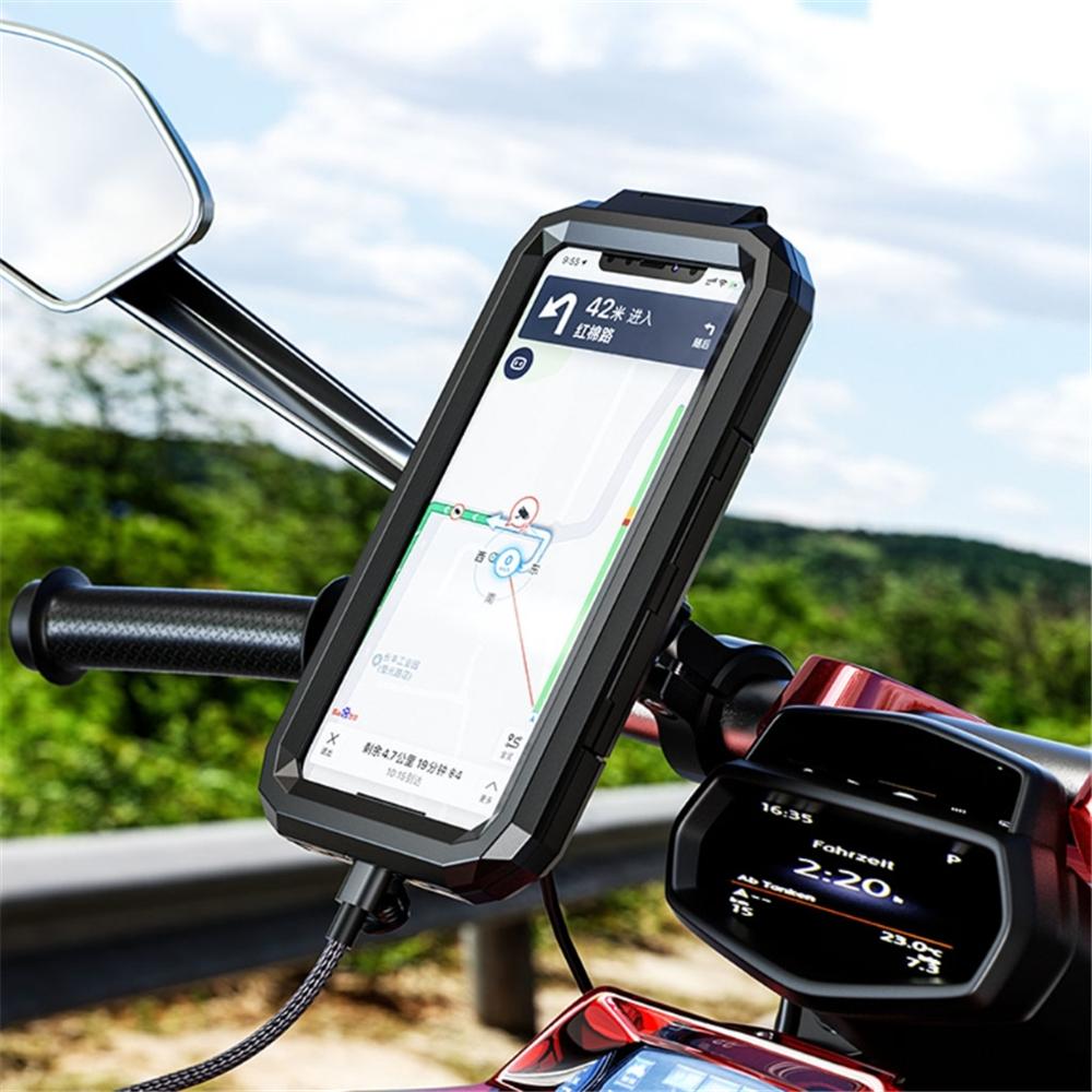 Motorcycle Motorbike Handlebar Phone Mount Holder Waterproof Case For 4.7"-6.1