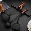 Heat-resistant Iron Wok Spatula Wood Long Handle Strainer Spoon Frying Scoop  Chinese Restaurant