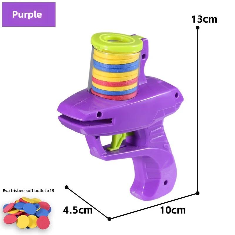 25/15 Rounds Rapid Fire Flying Disc Launcher Gun Eva Soft Bullet Toy For Kids Outdoor Games Safe Foam Shooter For Children Gift