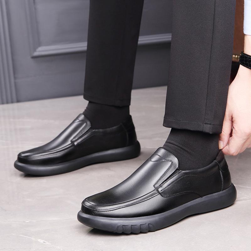 Autumn Loafers Leather Business Casual Men's Leather Shoes Middle-aged and Elderly Dad Shoes 2020 New Models