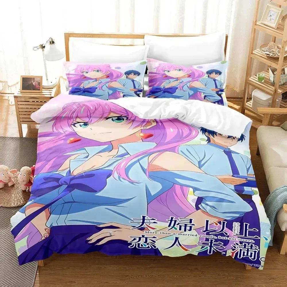 Anime Mehr als verheiratetes Paar, aber keine Liebhaber Bettwäsche Set Schlafzimmer Weiche Moderne Tagesdecken Bequem Weich mit Weichem Stoff Bettbezug Kissenbezug