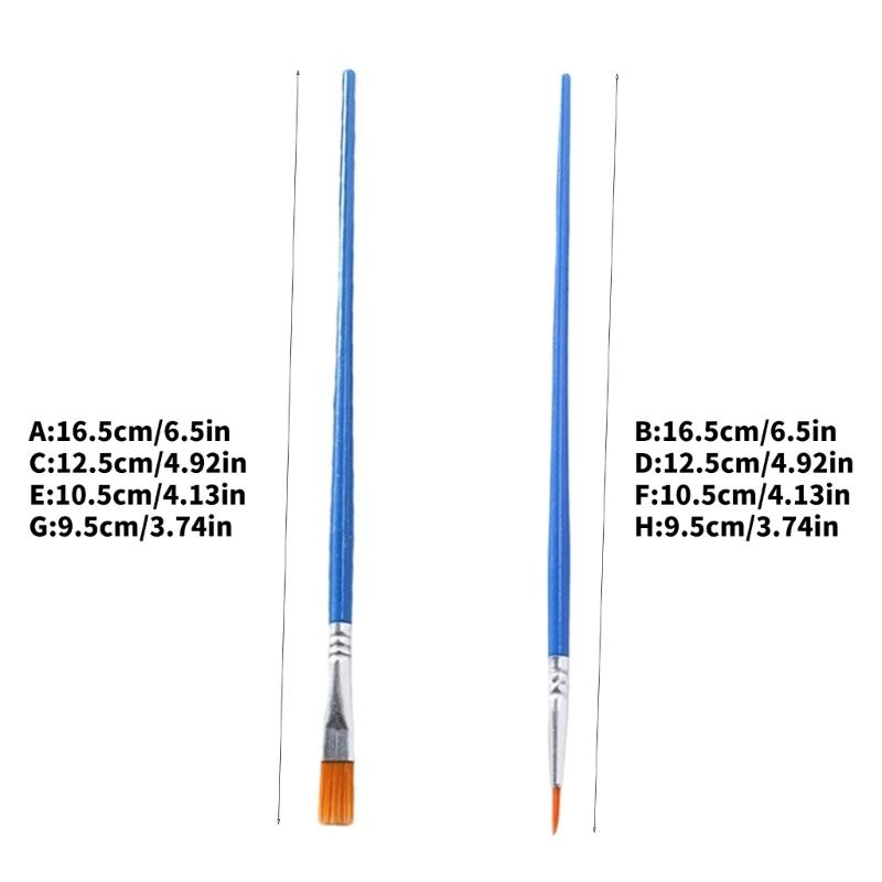 50 Pcs Painting Brushes With Comfortable Grip Pointed Round Flat Paint Brush Drawing Supplies For Artists And Students