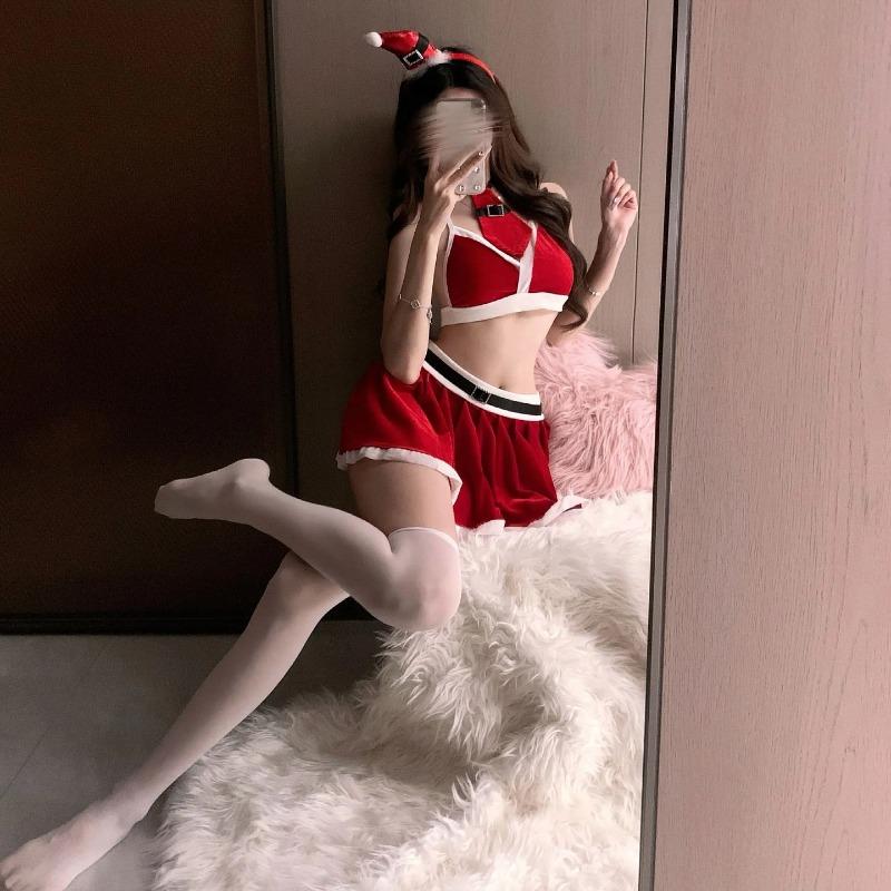 Sexy Lingerie Sexy Little Red Riding Hood Christmas Uniform Seduction Hot Neck Bra Hip Skirt Home Pajamas
