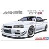 Aoshima 1/24 The Tuned Car Series No.34 Nissan Mines BNR34 Skyline GT-R 2002 Plastic Model Kit