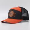 Personalized Leather Label Sticker Fish Baseball Cap European and American Outdoor Breathable Sunshade Net Hat Batch