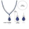 Trendy Blue Water Drop Zircon Earrings & Necklace Set