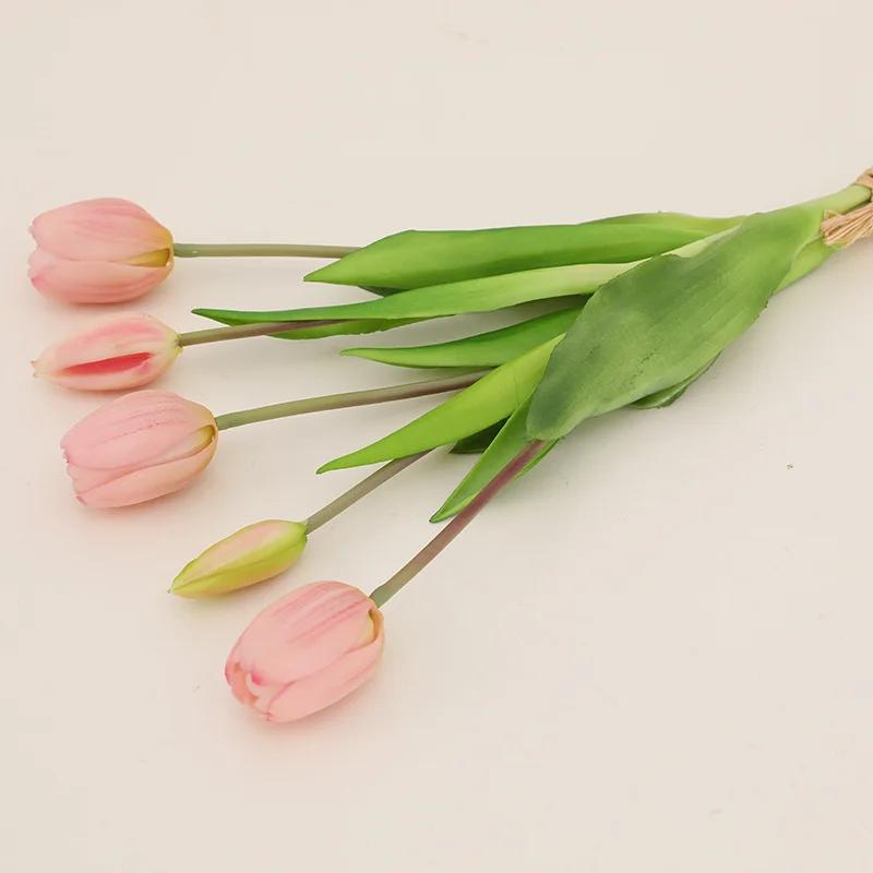

5pcs High Quatity Tulips Home Decoration Bouquet Ornaments Wedding Bride Holding Flowers Tulip Simulation Bouquet