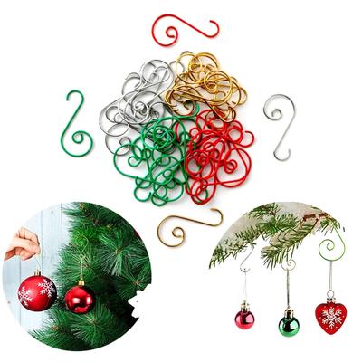 20pcs Christmas Ornament Hooks Metal S-shaped Hooks Holders For Christmas Tree Ball Pendant Hanging Decoration DIY Home Decor