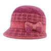 Mom hat bow basin hat middle-aged and elderly winter velvet thickened outdoor play rabbit hair warm knitted wool hat