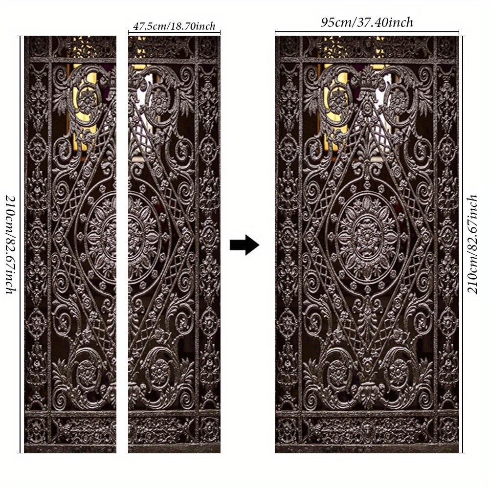 Elegant black screen door mural sticker - self-adhesive iron wall sticker, suitable for modern home decoration, perfect for room