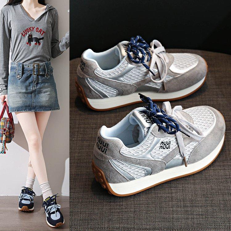 Women's shoes 2025 new autumn mesh Forrest Gump sports shoes junior high school students running lightweight soft sole fashion versatile explosion