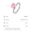 MODIAN 925 Sterling Silver Pink Crushed Ice Cut 2ct Square Sparkling Ring For Platinum Plated Women Classic Wedding Jewelry Gift