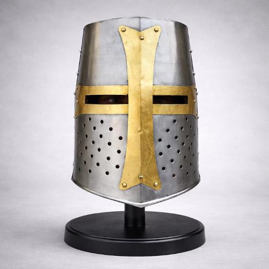Templar Knight Great Helm Medieval Crusader Steel Helmet Handmade Knight Armor LARP Cosplay Gift