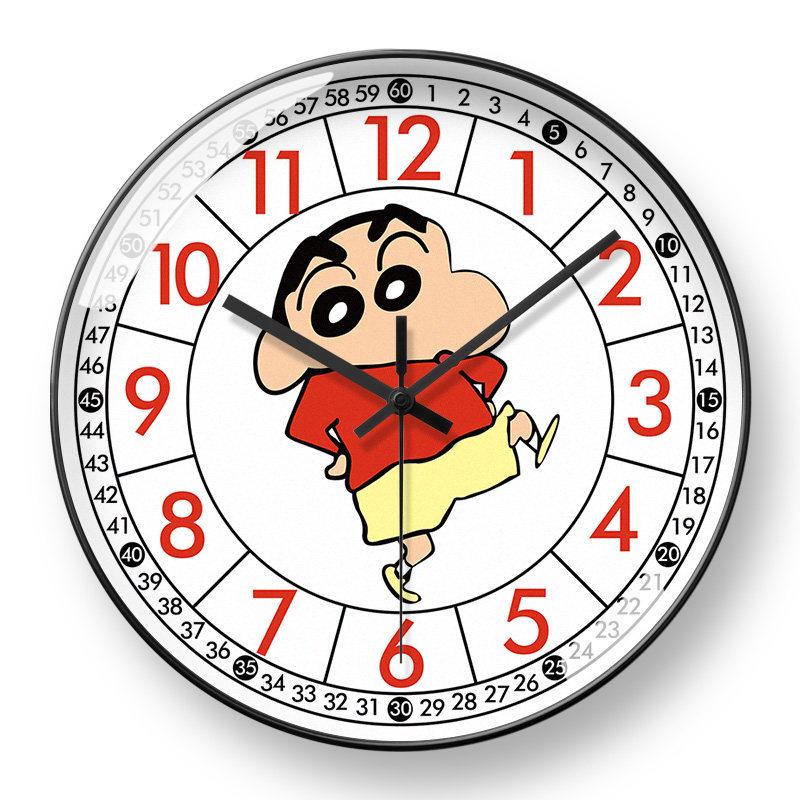Shin-chan Cartoon Wall Clock: Stylish, Silent, Radio-Controlled for Living Room