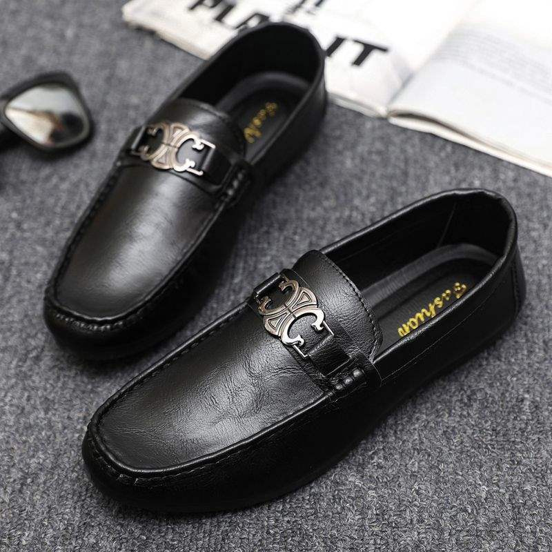Dress Trend Autumn Lightweight Men's Loafers Doudou Shoes Simple Korean Version Non-slip Men's Shoes Small Leather Shoes Thick-soled Breathable