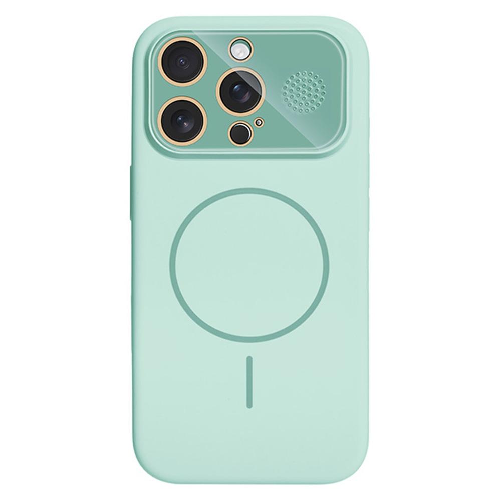 For iPhone 16 Pro Max Magnetic Case AI Button Liquid Silicone Phone Back Cover with Lens Film