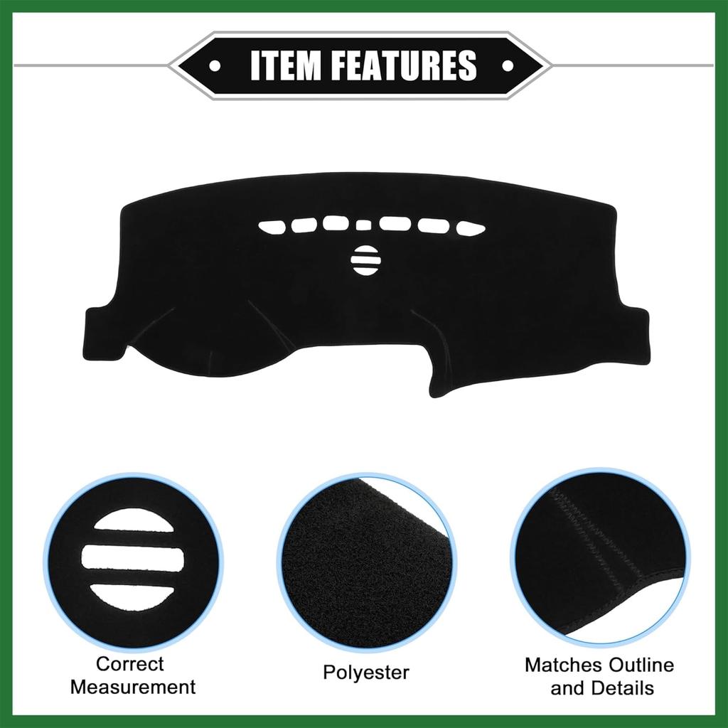 Motoforti Car Dashboard Cover Mat Compatible for Ford Fusion 2013-2021, Protective Polyester Black Center Console Interior Trim Dash Board Mat