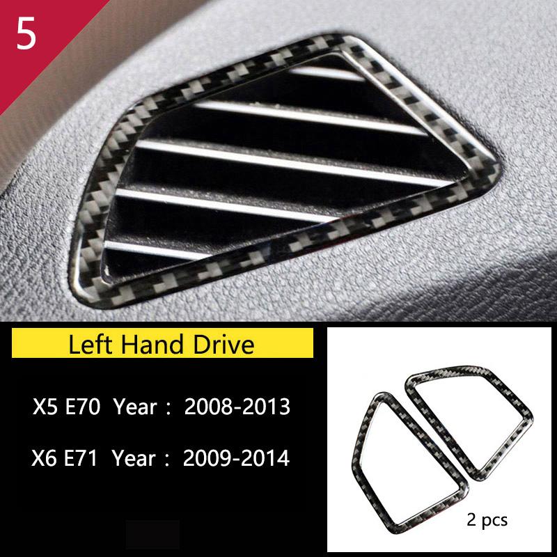 AAACH1 For BMW X5 X6 E70 E71 Accessories Car Interior Air Conditioning CD Console Panel Cover Decoration Trim Carbon Fiber Car Styling