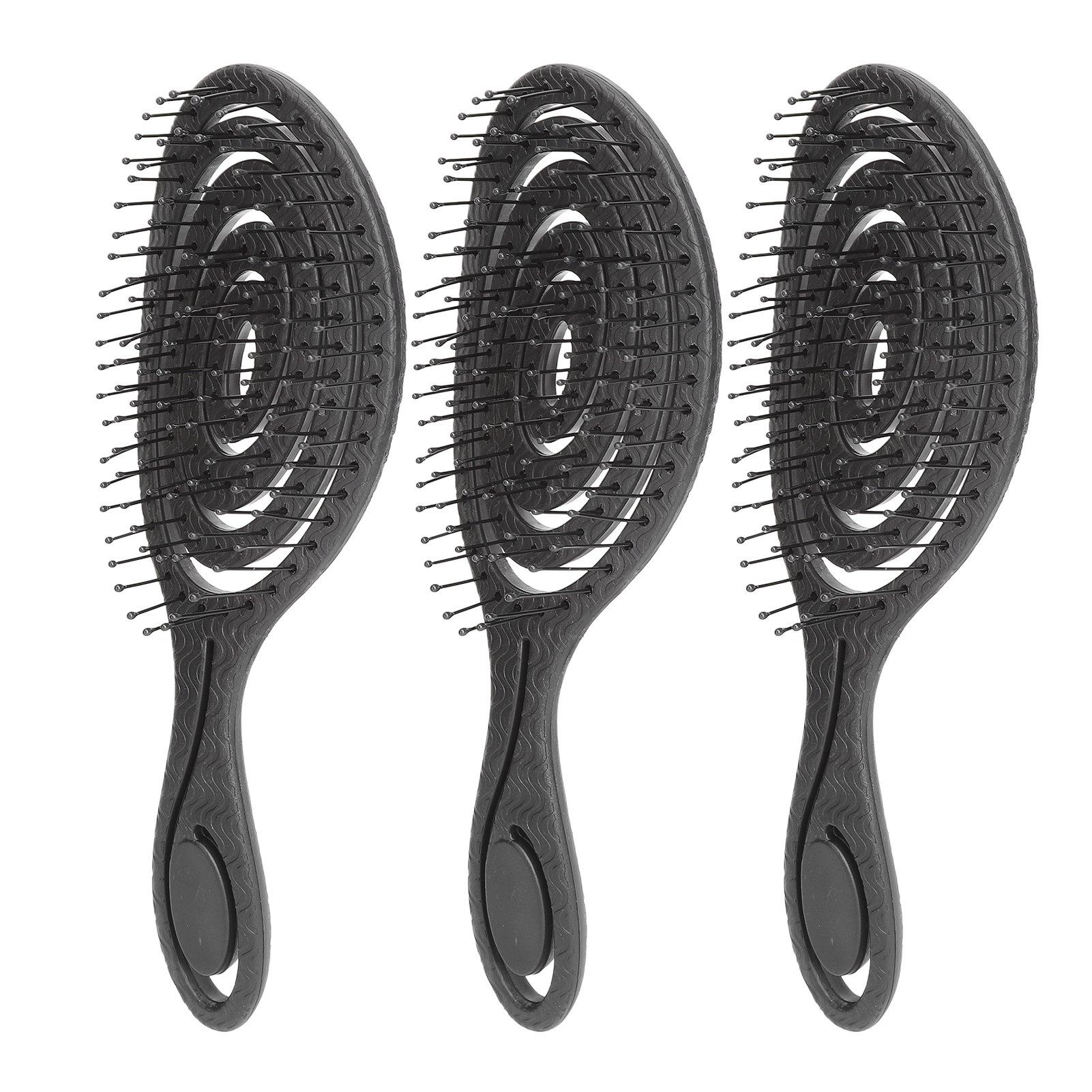 

3 Pcs Paddle Hair Brush Hollow Out Painless Hair Detangling Smoothing Comb Anti Static Wet Dry Detangler