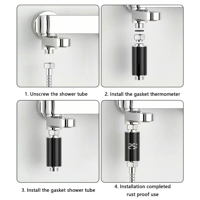Wasserhahn-Thermometer LED-Anzeige Wasserbetriebene Thermometer Tragbarer Wasserdichter Indikator für Sicheres Baden Wasserregelung