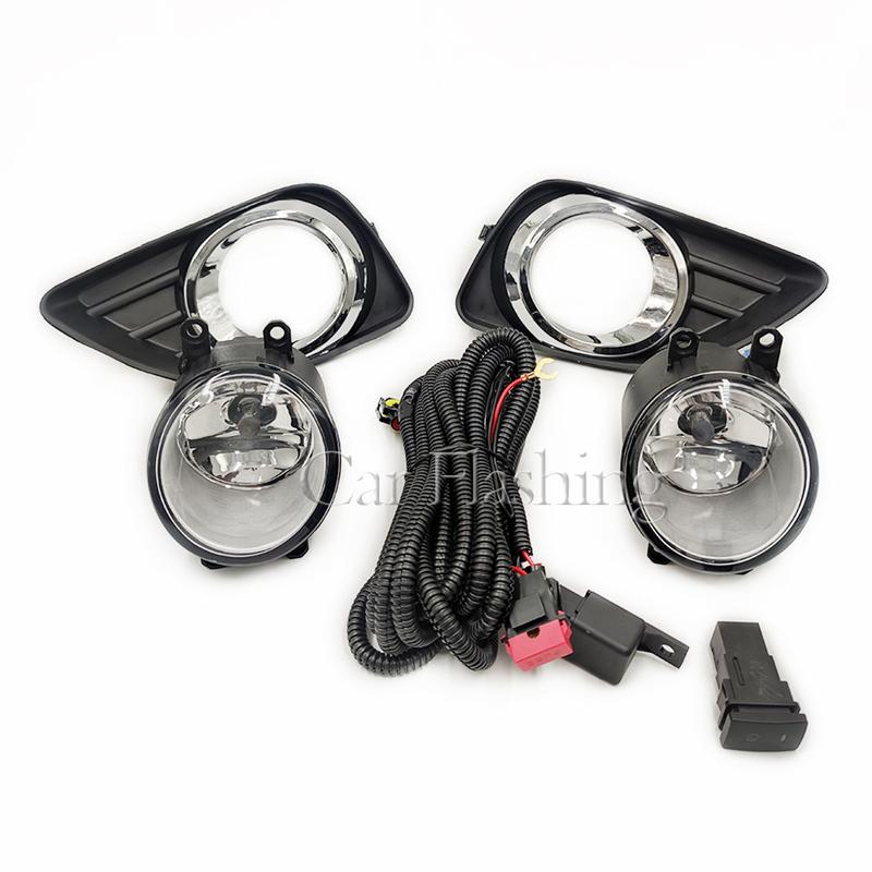 Car Flashing 1 Pair Car Front Fog Light Grille Foglamps Cover Trim Facelift Accessories For Toyota Camry ACV40 XV40 2010 2011
