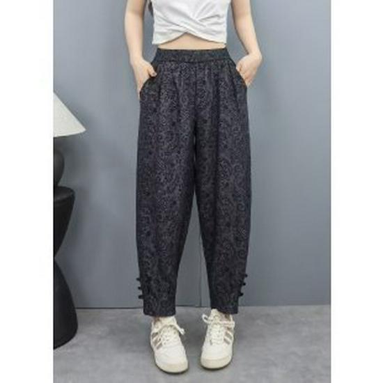 

Spring 2026 Women s Stylish Wide-Leg Pants - Slimming, Elastic Waist, Casual Fit for Middle-Aged & Elderly Moms 5XL