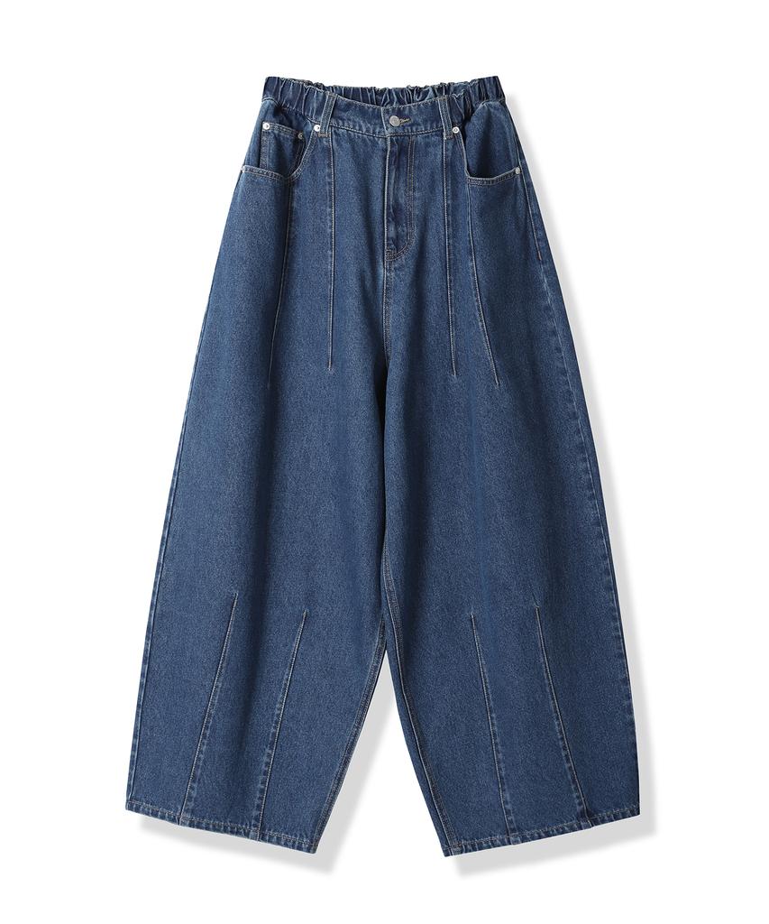 AVANDRESS Super Wide Dart Denim Pants Black