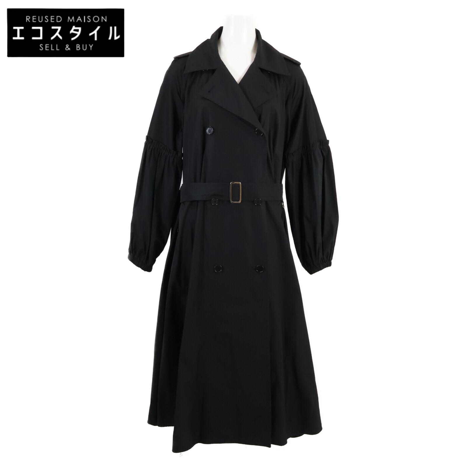 

Max Mara 112102126 2020 Black Trench Coat Poplin Fabric Voluminous Sleeves coat 42 blackUsed