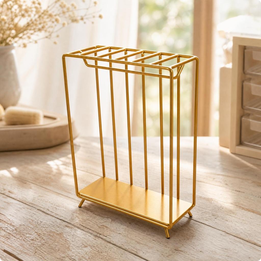 Miniature Painted Metal Wardrobe Rack Open Frame Dollhouse Garment Freestanding