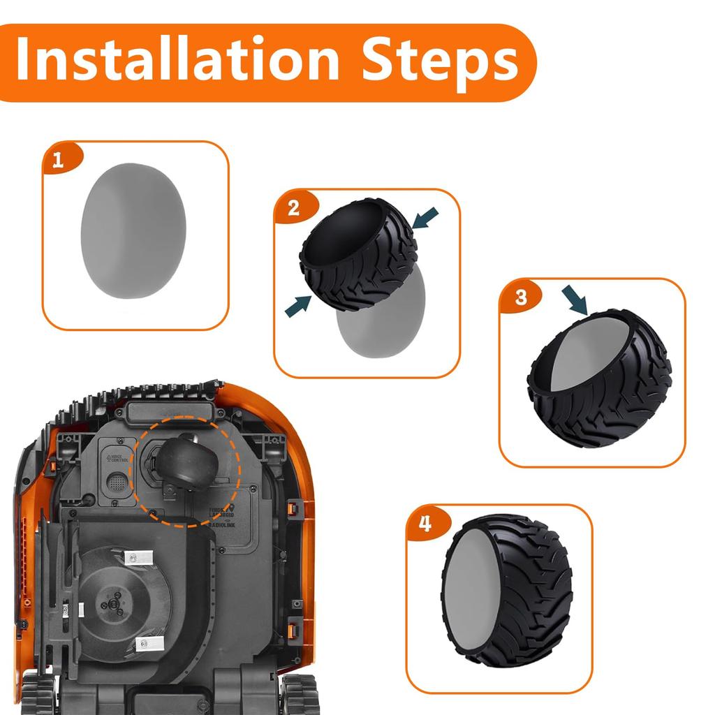 1Pc Rubber Wheel Protector for Worx Landroid M1000/M700/M500 Plus/M500/S300 Lawn Mower Part,RSXJ0002