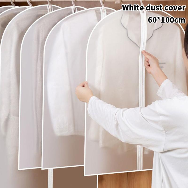 Thickened Washable Clothes Hanging Dust Cover Cover Suit Coat Transparent Fully Enclosed With Zipper Clothes Storage Bag