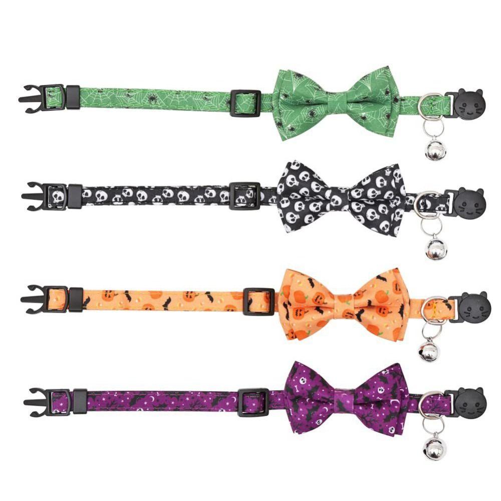 Bowknot Halloween Cat Collar Adjustable Cat Bow Tie  Ghost Festival