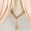 Wavy Design Window Valance with Fringes and Rod Pocket for Soft Light and Privacy In Bedrooms or Living Room Decoration