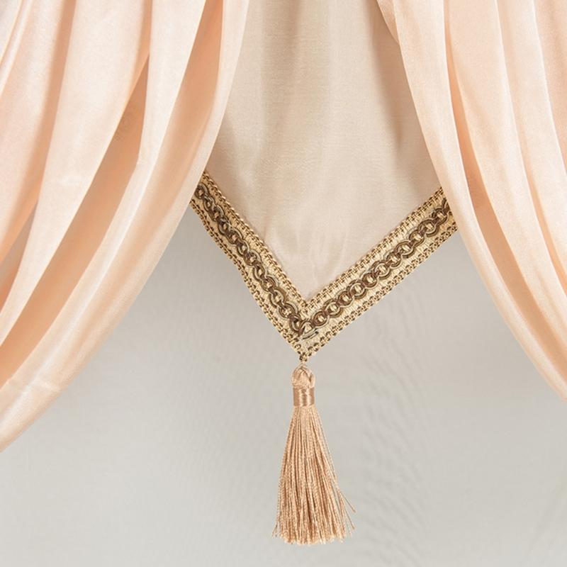 Wavy Design Window Valance with Fringes and Rod Pocket for Soft Light and Privacy In Bedrooms or Living Room Decoration