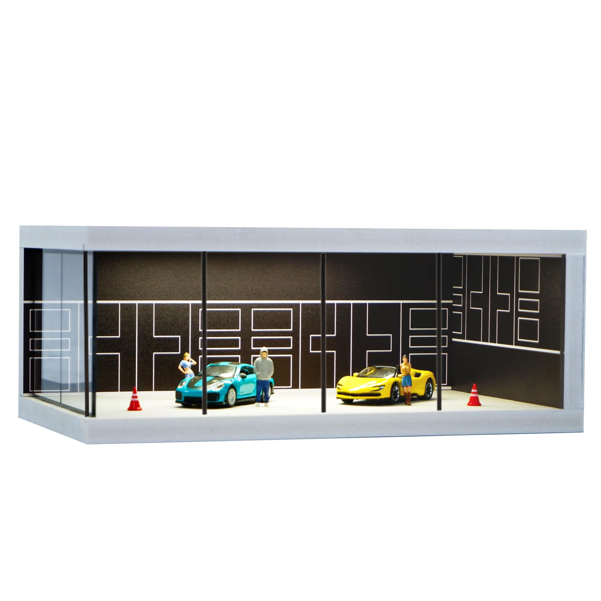 

Дисплей Hot Wheels Matchbox Игрушечные машинки Масштаб Литая модель Диорама Гараж с подсветкой и пылезащитным дизайном Кейс, Органайзер, Хранение, Машинки 1/64, (черный)