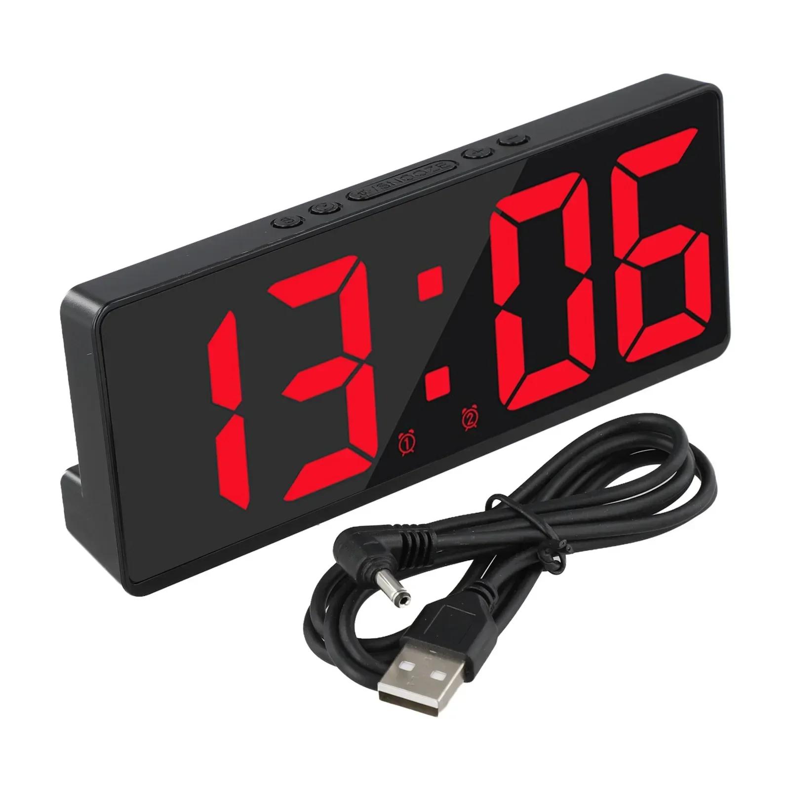 

Electronic Alarm Watch Voice Activated Clock Daily Use Sleek Mirror Design Snooze Functionality Voice Control Function красный