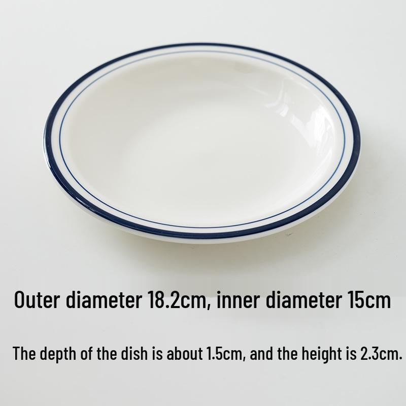 Naczynie na resztki Off-White: Płaski biały porcelanowy talerz deserowy i na przekąski 6,4/7,2/9 cala