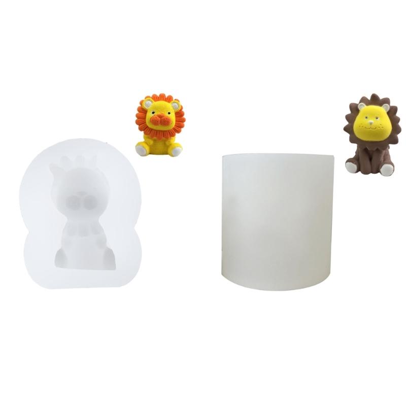 3D Animal Shape Silicone Mold Candle Resin Making Tool DIY Candle Moulds Lion Ornaments Home Decorations Supplies