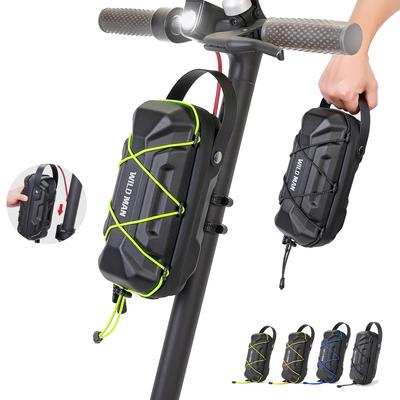 WILD MAN 2L Rainproof Quick Release Bike Handlebar Bag Hard Shell Waterproof Scooter Storage Bag for Kick Scooter Folding Bicycle Self-Balance Scooter