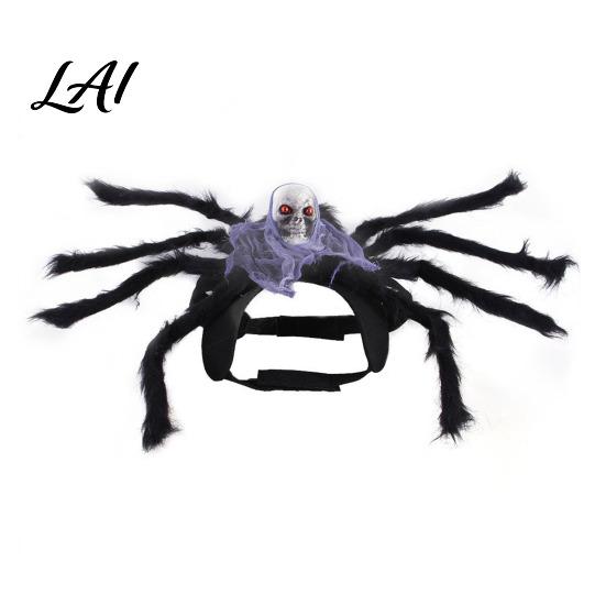 Lightweight Pet Cosplay Costume for Halloween Spider Costume Cat Outfit with Skull Face Black Adjustable Suit Pets Holiday Apparel Cats Dogs