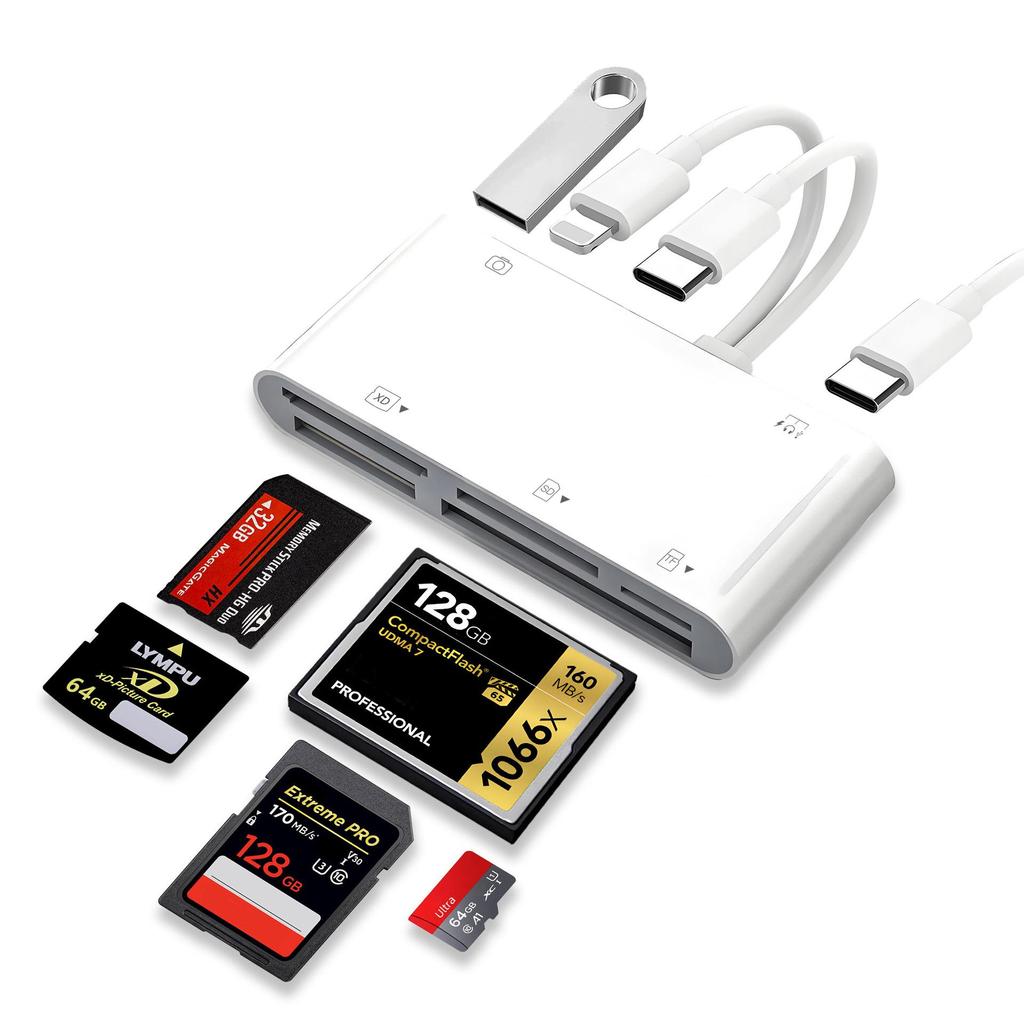 Apple Typ-C Multi-Kartenleser: XD, MS, CF, TF, SD, USB und Festplattenerweiterung für mobile und Computergeräte