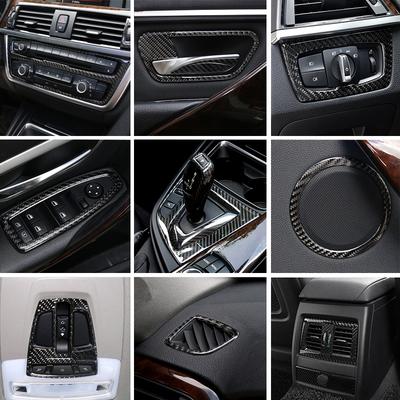 Für BMW 3 4 Serie 3GT F30 F32 F34 F36 Kohlefaser Zubehör Auto Styling Mittelkonsole Schalthebel Rahmen Abdeckung Innenraum Aufkleber